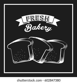loaf icon over black background. bakery product concept. vector illustration