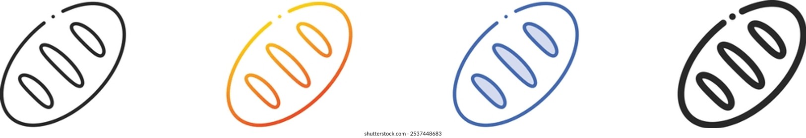 loaf icon.Thin Linear, Gradient, Blue Stroke and bold Style Design Isolated On White Background