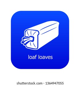Loaf loaves icon blue vector isolated on white background