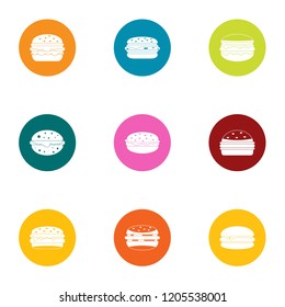 Loaf meat icons set. Flat set of 9 loaf meat vector icons for web isolated on white background
