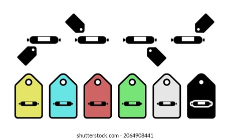 Loaf, meat, sausage vector icon in tag set illustration for ui and ux, website or mobile application