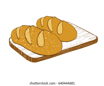 Loaf on the cutting board.