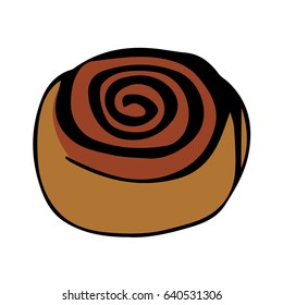 Loaf on white background vector illustration. Doodle style. Design icon, print, logo, poster, symbol, decor, textile, paper, card. 