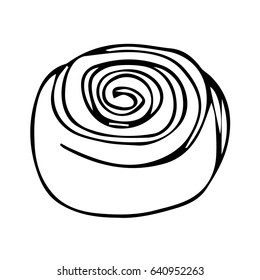 Loaf on white background vector illustration. Doodle style. Design icon, print, logo, poster, symbol, decor, textile, paper, card. 