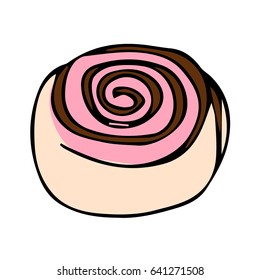 Loaf on white background vector illustration. Doodle style. Design icon, print, logo, poster, symbol, decor, textile, paper, card. 