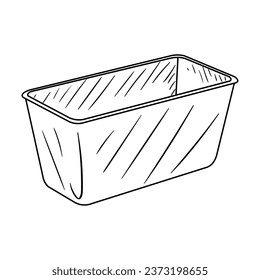 Loaf pan on white background