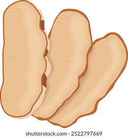 Loaf of Rustic Bread with Slices Illustration Isolated on White Background