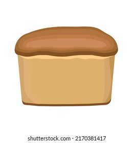 A loaf of rye toasted bread, whole, isolated on a white background.Vector illustration.For use in bakery menus, labels.