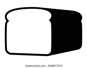 Loaf of sandwich white bread flat vector icon for food apps and websites