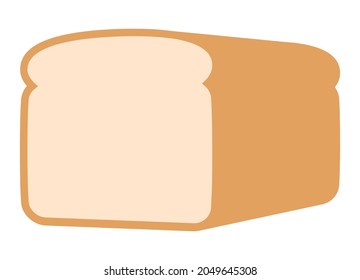 Loaf of sandwich white bread flat color vector icon for food apps and websites