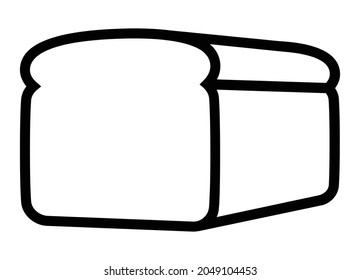 Loaf of sandwich white bread line art vector icon for food apps and websites