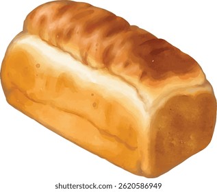 Loaf of soft and fluffy white bread with a golden-brown crust. Perfect for toast, sandwiches, or enjoying as is.