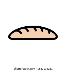 loaf vector flat color icon 