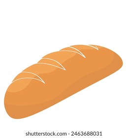 loaf of wheat bread color vector illustration