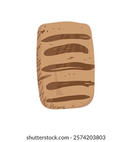 Loaf of wheat,  rye toast bread. Grain bread roll bun. Baked food. Baguette. Bakery shop. Vector illustration in hand drawn style.