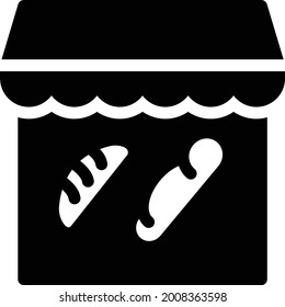 loaf with white background. loaf is a symbol of bakery .glyph flat icon.