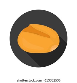 Loaf of white bread color flat icon for web and mobile design