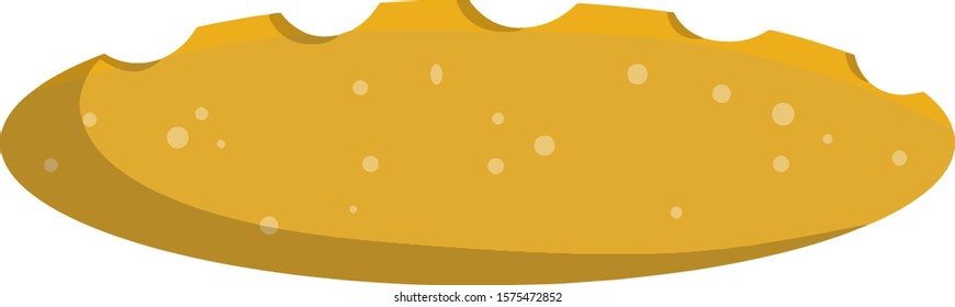 Loaf of white bread. French baguette. Cartoon flat illustration. Food from grain and flour