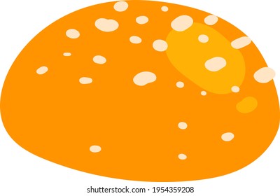 Loaf white bread, fresh baked goods, fried crispy crust, good bakery design cartoon style vector illustration, isolated on white.