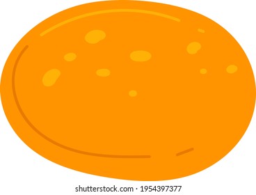 Pan blanco hogareño, productos frescos horneados, costra crujiente frita, buen diseño de panadería caricatura estilo ilustración vectorial, aislado en blanco.