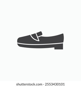 Loafer black solid vecor icon