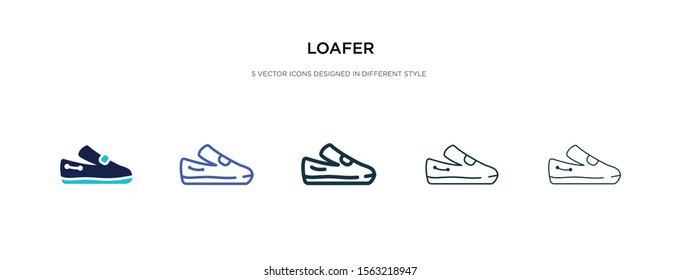 loafer icon in different style vector illustration. two colored and black loafer vector icons designed in filled, outline, line and stroke style can be used for web, mobile, ui