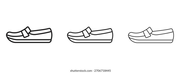 Ícone Loafer com estilo de estrutura de tópicos, designs de ilustração de vetor