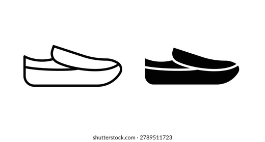 Loafer icon set. Black vector symbols