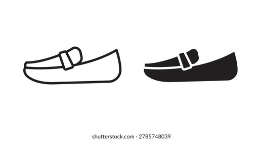 Loafer icon, thin line symbol, editable stroke eps 10