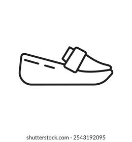 Loafer icon. thin stroke and solid.