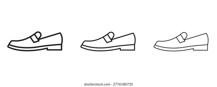 Loafer icon vector symbols. Editable stroke set.