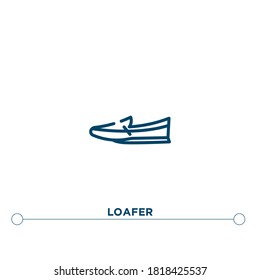 loafer outline vector icon. simple element illustration. loafer outline icon from editable clothes concept. can be used for web and mobile
