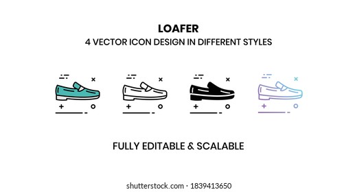 Loafer-Vektorgrafik-Symbole mit unterschiedlichem Stil