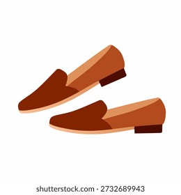 Loafers em estilo vetorial plano para uso casual formal e inteligente. Perfeito para ilustrações de moda, visuais de estilo de escritório e marca de sapatos.