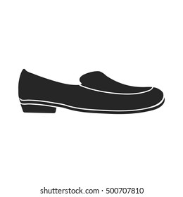 Loafers icon in  black style isolated on white background. Shoes symbol stock vector illustration.