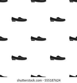 Loafers icon in  black style isolated on white background. Shoes pattern stock vector illustration.