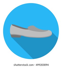 Loafers icon in flat style isolated on white background. Shoes symbol stock vector illustration.