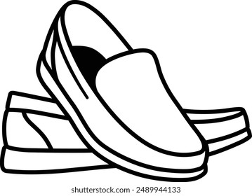 loafers icon lined black and white