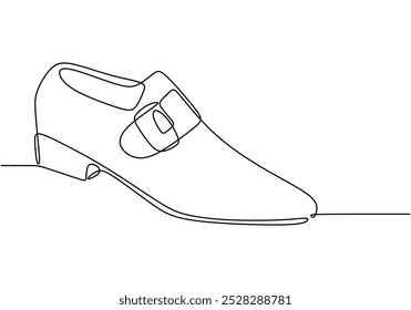 Loafers shoes continuous line drawing. Beauty and fashion concept. Vector illustration minimalist isolated on white background.