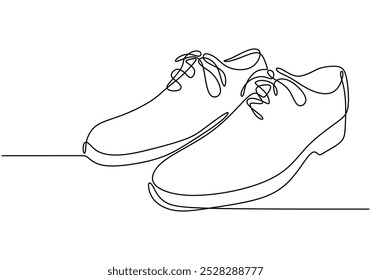 Mocasines zapatos de dibujo continuo de una línea. Concepto de belleza y moda. Ilustración vectorial minimalista aislada sobre fondo blanco.