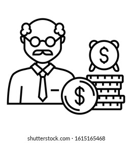 Loan Against Pension Concept, Borrow Against Certain Types Of Retirement Plans Vector Icon Design