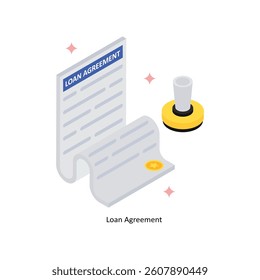 Loan Agreement Concept isometric Style Illustrations. Eps 10 File
