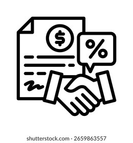 Loan Agreement icon line vector illustration