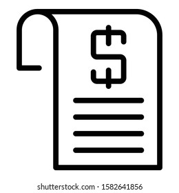 Loan agreement icon. Outline loan agreement vector icon for web design isolated on white background