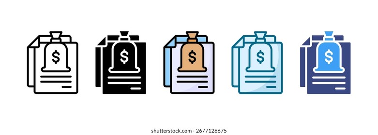 Loan Agreement Icon Set Multiple Style Collection