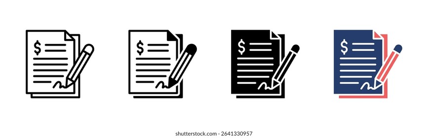 Loan Agreement icon sheet multiple style collection