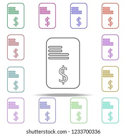 loan agreement line icon. Elements of Bank in multi color style icons. Simple icon for websites, web design, mobile app, info graphics