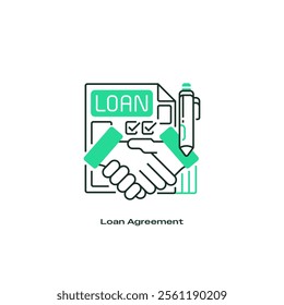 Loan Agreement Line Icon. linear style sign for mobile concept and web design. Outline vector icon.