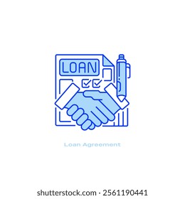 Loan Agreement Line Icon. linear style sign for mobile concept and web design. Outline vector icon.