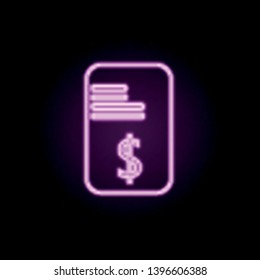 loan agreement neon icon. Elements of bank set. Simple icon for websites, web design, mobile app, info graphics